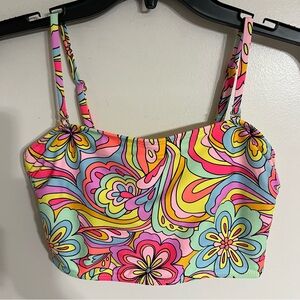 Women’s Juniors No Boundaries Psychedelic Floral‎ Print Bikini Top Size Small